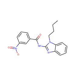 CCCCn1c(NC(=O)c2cccc([N+](=O)[O-])c2)nc2ccccc21 ZINC000036184971