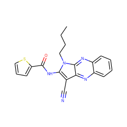 CCCCn1c(NC(=O)c2cccs2)c(C#N)c2nc3ccccc3nc21 ZINC000003167680