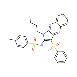 CCCCn1c(NS(=O)(=O)c2ccc(C)cc2)c(S(=O)(=O)c2ccccc2)c2nc3ccccc3nc21 ZINC000006142879