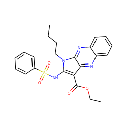 CCCCn1c(NS(=O)(=O)c2ccccc2)c(C(=O)OCC)c2nc3ccccc3nc21 ZINC000006142876