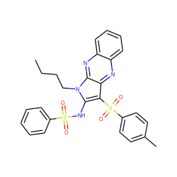 CCCCn1c(NS(=O)(=O)c2ccccc2)c(S(=O)(=O)c2ccc(C)cc2)c2nc3ccccc3nc21 ZINC000002313216