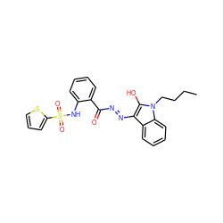 CCCCn1c(O)c(N=NC(=O)c2ccccc2NS(=O)(=O)c2cccs2)c2ccccc21 ZINC000253916655