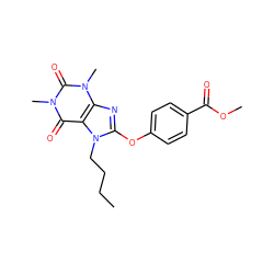 CCCCn1c(Oc2ccc(C(=O)OC)cc2)nc2c1c(=O)n(C)c(=O)n2C ZINC000013153936