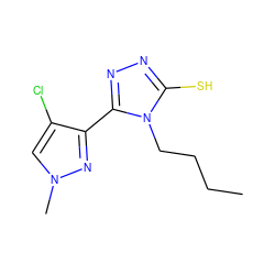 CCCCn1c(S)nnc1-c1nn(C)cc1Cl ZINC000013133354