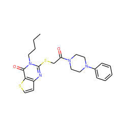 CCCCn1c(SCC(=O)N2CCN(c3ccccc3)CC2)nc2ccsc2c1=O ZINC000002909322