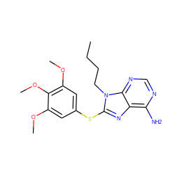 CCCCn1c(Sc2cc(OC)c(OC)c(OC)c2)nc2c(N)ncnc21 ZINC000013642787