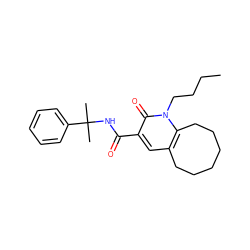 CCCCn1c2c(cc(C(=O)NC(C)(C)c3ccccc3)c1=O)CCCCCC2 ZINC000038308421