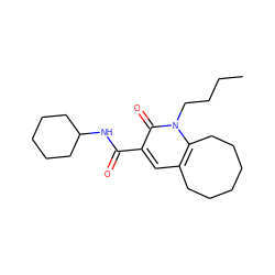 CCCCn1c2c(cc(C(=O)NC3CCCCC3)c1=O)CCCCCC2 ZINC000096929216