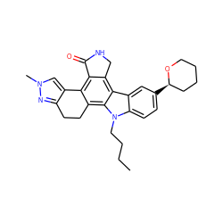 CCCCn1c2ccc([C@@H]3CCCCO3)cc2c2c3c(c4c(c21)CCc1nn(C)cc1-4)C(=O)NC3 ZINC000049034902