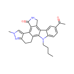 CCCCn1c2ccc(C(C)=O)cc2c2c3c(c4c(c21)CCc1nn(C)cc1-4)C(=O)NC3 ZINC000029125356