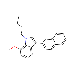 CCCCn1cc(-c2ccc3ccccc3c2)c2cccc(OC)c21 ZINC000096905984