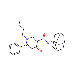 CCCCn1cc(C(=O)NC23CC4CC(CC(C4)C2)C3)c(=O)cc1-c1ccccc1 ZINC000066259353