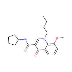 CCCCn1cc(C(=O)NC2CCCC2)c(=O)c2cccc(OC)c21 ZINC000299854782