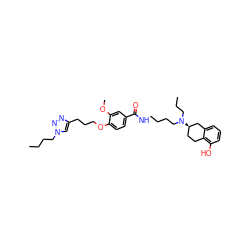 CCCCn1cc(CCCOc2ccc(C(=O)NCCCCN(CCC)[C@@H]3CCc4c(O)cccc4C3)cc2OC)nn1 ZINC000473136259