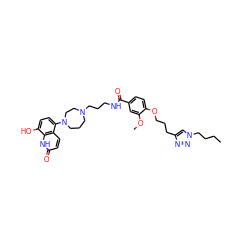 CCCCn1cc(CCCOc2ccc(C(=O)NCCCN3CCCN(c4ccc(O)c5[nH]c(=O)ccc45)CC3)cc2OC)nn1 ZINC001772616790