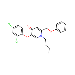 CCCCn1cc(Oc2ccc(Cl)cc2Cl)c(=O)cc1COc1ccccc1 ZINC000141752066