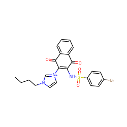 CCCCn1cc[n+](C2=C(NS(=O)(=O)c3ccc(Br)cc3)C(=O)c3ccccc3C2=O)c1 ZINC000002304258