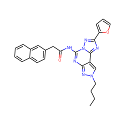 CCCCn1cc2c(nc(NC(=O)Cc3ccc4ccccc4c3)n3nc(-c4ccco4)nc23)n1 ZINC000045288253