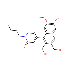 CCCCn1ccc(-c2c(CO)c(CO)cc3cc(OC)c(OC)cc23)cc1=O ZINC000013756811