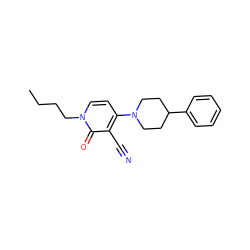 CCCCn1ccc(N2CCC(c3ccccc3)CC2)c(C#N)c1=O ZINC000299821842