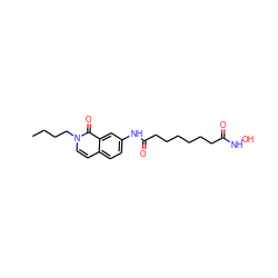 CCCCn1ccc2ccc(NC(=O)CCCCCCC(=O)NO)cc2c1=O ZINC000474603510