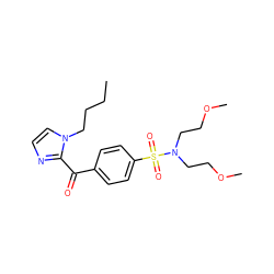 CCCCn1ccnc1C(=O)c1ccc(S(=O)(=O)N(CCOC)CCOC)cc1 ZINC000004005322