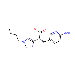 CCCCn1cnc([C@@H](Cc2ccc(N)nc2)C(=O)O)c1 ZINC000013529909