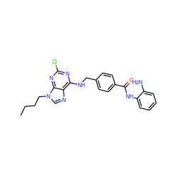 CCCCn1cnc2c(NCc3ccc(C(=O)Nc4ccccc4N)cc3)nc(Cl)nc21 ZINC000029127867