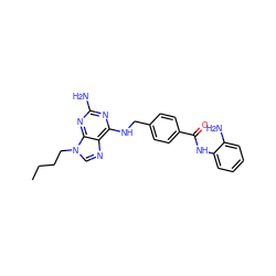 CCCCn1cnc2c(NCc3ccc(C(=O)Nc4ccccc4N)cc3)nc(N)nc21 ZINC000029127866