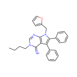 CCCCn1cnc2c(c(-c3ccccc3)c(-c3ccccc3)n2Cc2ccco2)c1=N ZINC000100925639