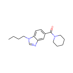 CCCCn1cnc2cc(C(=O)N3CCCCC3)ccc21 ZINC000103226076