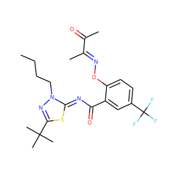 CCCCn1nc(C(C)(C)C)s/c1=N\C(=O)c1cc(C(F)(F)F)ccc1O/N=C(\C)C(C)=O ZINC000113479170