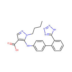 CCCCn1ncc(C(=O)O)c1Nc1ccc(-c2ccccc2-c2nnn[nH]2)cc1 ZINC000072183364