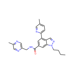 CCCCn1ncc2c(-c3ccc(C)cn3)cc(C(=O)NCc3cnc(C)cn3)cc21 ZINC000142226038