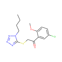 CCCCn1nnnc1SCC(=O)c1cc(Cl)ccc1OC ZINC000004883003