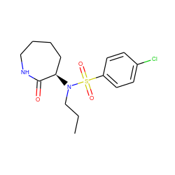 CCCN([C@@H]1CCCCNC1=O)S(=O)(=O)c1ccc(Cl)cc1 ZINC000028957760