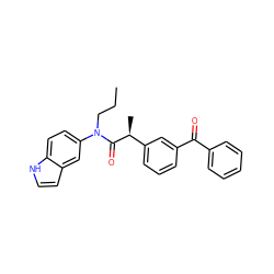 CCCN(C(=O)[C@@H](C)c1cccc(C(=O)c2ccccc2)c1)c1ccc2[nH]ccc2c1 ZINC000053312768