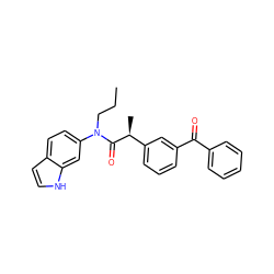 CCCN(C(=O)[C@@H](C)c1cccc(C(=O)c2ccccc2)c1)c1ccc2cc[nH]c2c1 ZINC000053297937