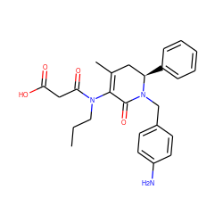 CCCN(C(=O)CC(=O)O)C1=C(C)C[C@@H](c2ccccc2)N(Cc2ccc(N)cc2)C1=O ZINC000028869586