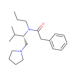 CCCN(C(=O)Cc1ccccc1)[C@H](CN1CCCC1)C(C)C ZINC000026849933