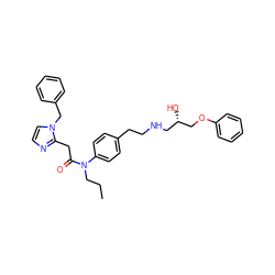 CCCN(C(=O)Cc1nccn1Cc1ccccc1)c1ccc(CCNC[C@H](O)COc2ccccc2)cc1 ZINC000040879266