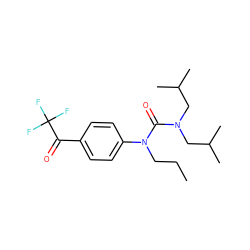 CCCN(C(=O)N(CC(C)C)CC(C)C)c1ccc(C(=O)C(F)(F)F)cc1 ZINC000028880275