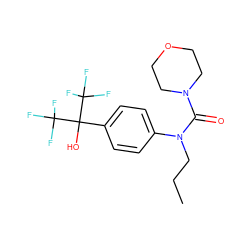 CCCN(C(=O)N1CCOCC1)c1ccc(C(O)(C(F)(F)F)C(F)(F)F)cc1 ZINC000013682619