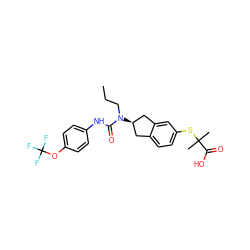 CCCN(C(=O)Nc1ccc(OC(F)(F)F)cc1)[C@@H]1Cc2ccc(SC(C)(C)C(=O)O)cc2C1 ZINC000028971957