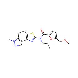 CCCN(C(=O)c1ccc(COC)o1)c1nc2c(s1)CCc1c-2cnn1C ZINC000012146064