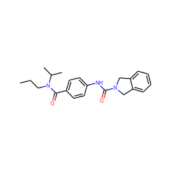 CCCN(C(=O)c1ccc(NC(=O)N2Cc3ccccc3C2)cc1)C(C)C ZINC000166496265