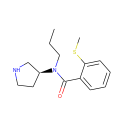 CCCN(C(=O)c1ccccc1SC)[C@H]1CCNC1 ZINC000043017513