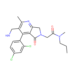 CCCN(C)C(=O)CN1Cc2nc(C)c(CN)c(-c3ccc(Cl)cc3Cl)c2C1=O ZINC000034805022