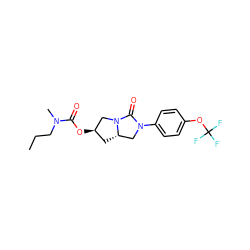 CCCN(C)C(=O)O[C@@H]1C[C@H]2CN(c3ccc(OC(F)(F)F)cc3)C(=O)N2C1 ZINC000096168538