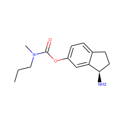 CCCN(C)C(=O)Oc1ccc2c(c1)[C@H](N)CC2 ZINC000013492200